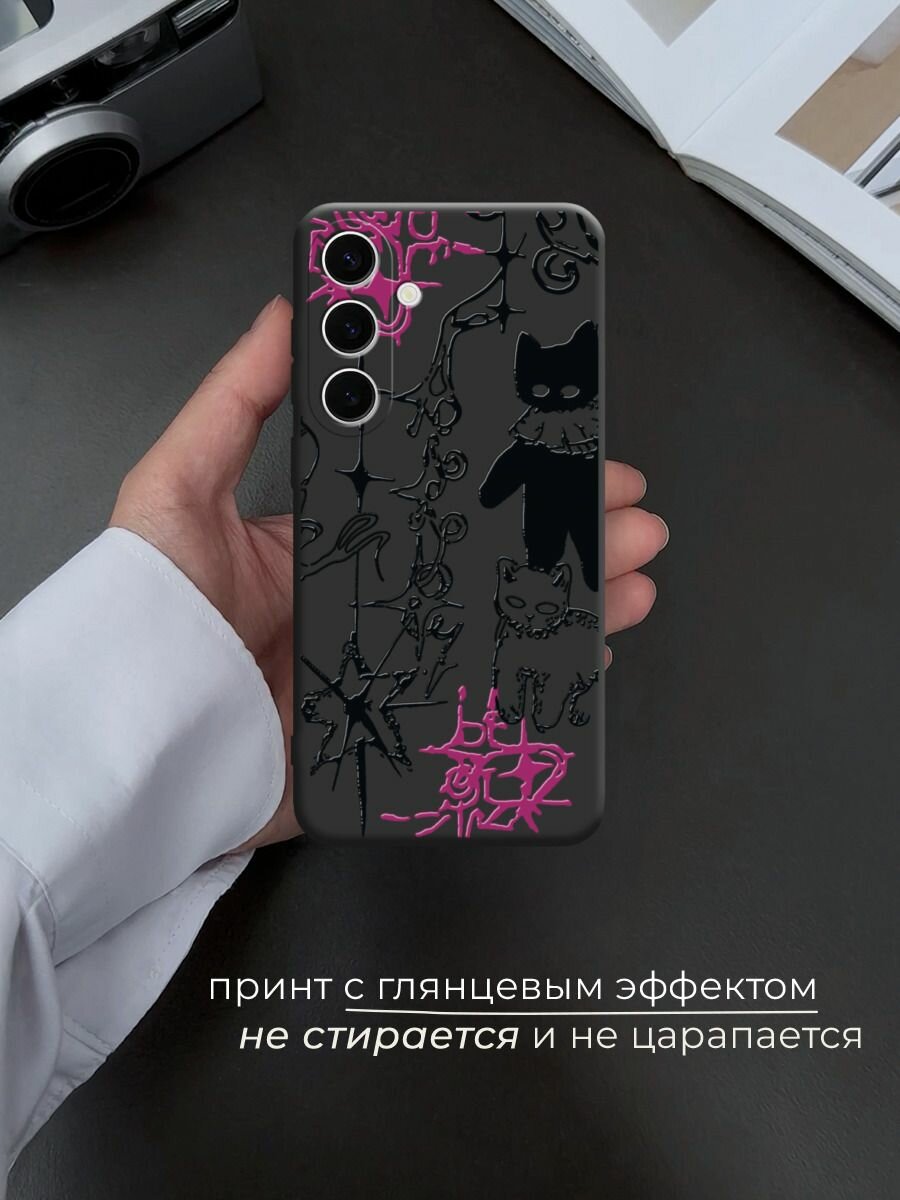 Чехол на Samsung Galaxy S25 FE / Самсунг S25 Фе с принтом Готические котики 2 — фото 1