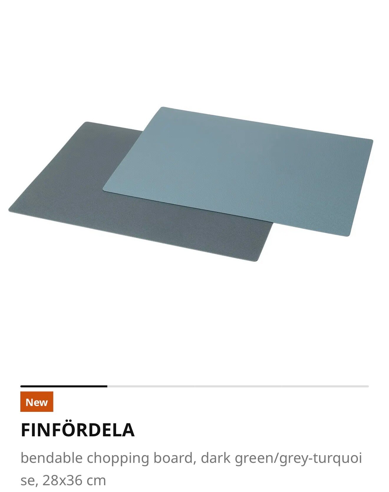 Гибкие разделочные доски FINFÖRDELA IKEA, 2 шт, темно-зеленый/серо-бирюзовый, 28x36 см.