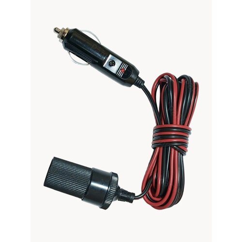 Удлинитель прикуривателя 5 метров MAX15A провод 075мм карболитовый штекер с индикатором гнездо пластик 950₽
