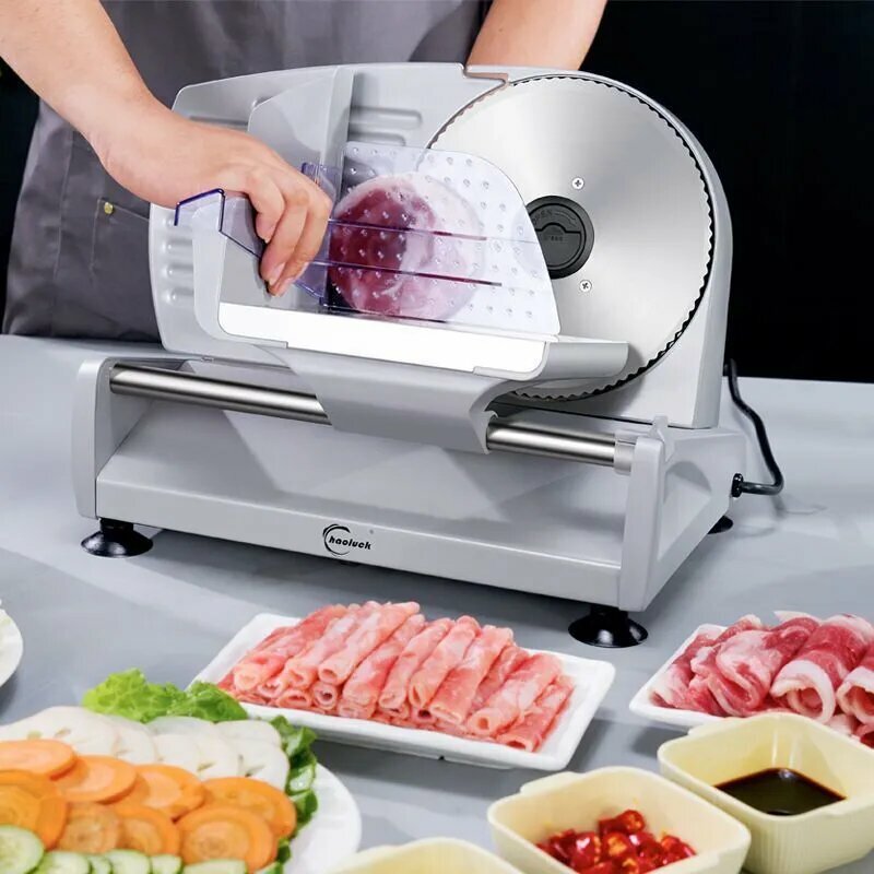 Ломтерезка электрическая , слайсер для нарезки мяса, колбасы, сыра, овощей, бытовая техника для кухни