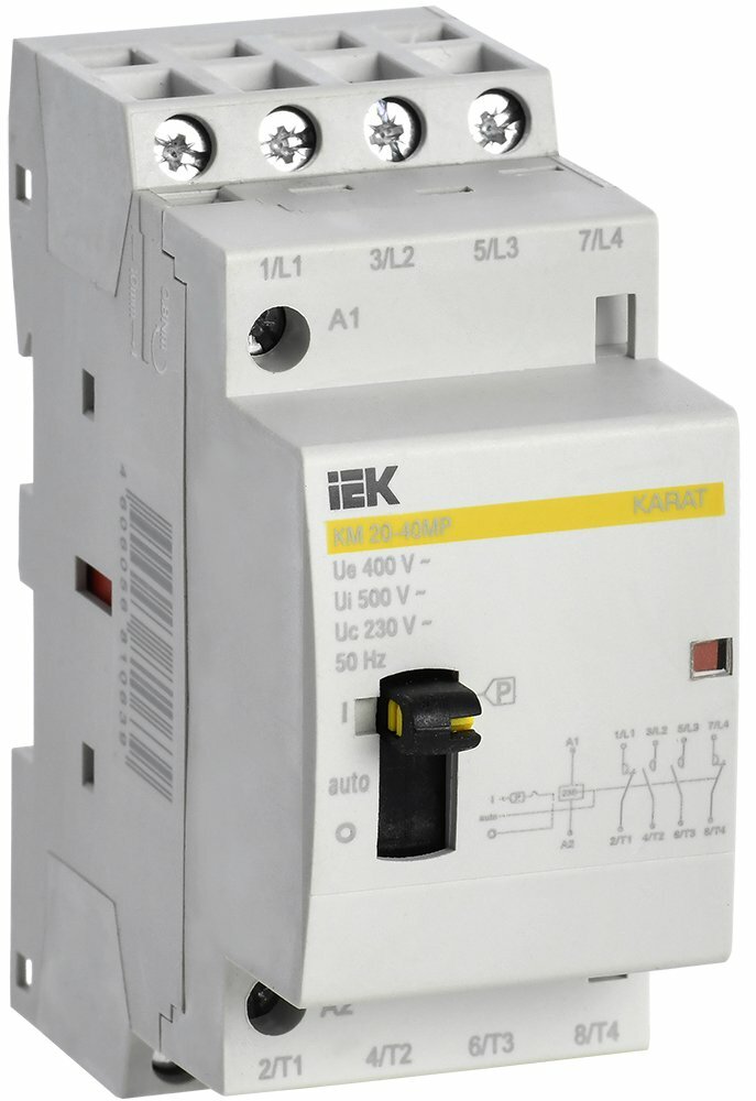 IEK KARAT Контактор модульный с ручным упр. КМ20-40МР AC KARAT, MKK12-20-40