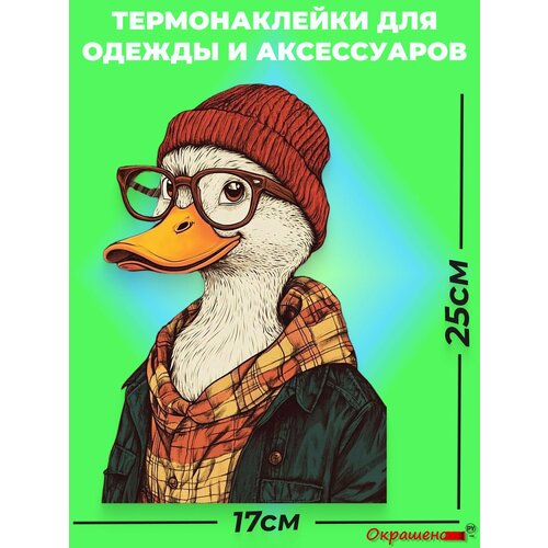 фото Термонаклейка / термотрансфер для декора одежды и аксессуаров "гусь" окрашенору