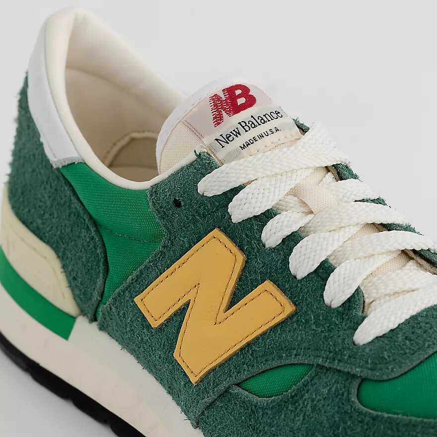 Кроссовки New Balance 990 V1, размер 11,5 US, желтый, зеленый, белый — фото 1