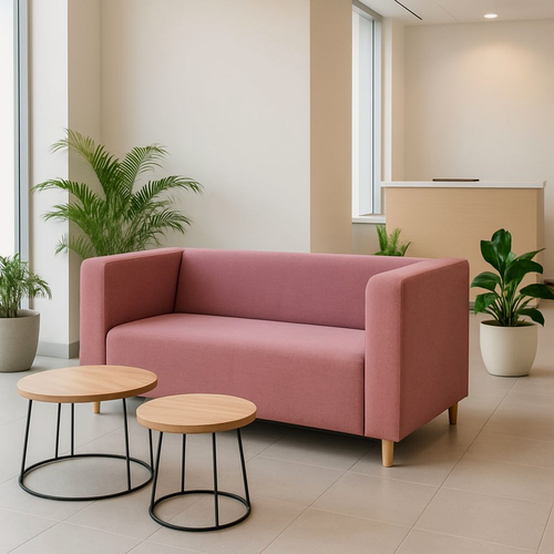 Изображение товара Диван MOLECO Бэни, офисный, с подлокотниками, велюр, пыльная роза, 190х78х77 см