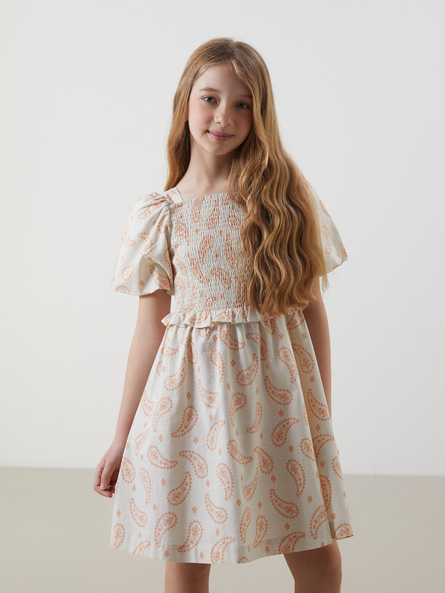 Платье LC Waikiki, размер 10-11 лет, бежевый — фото 1