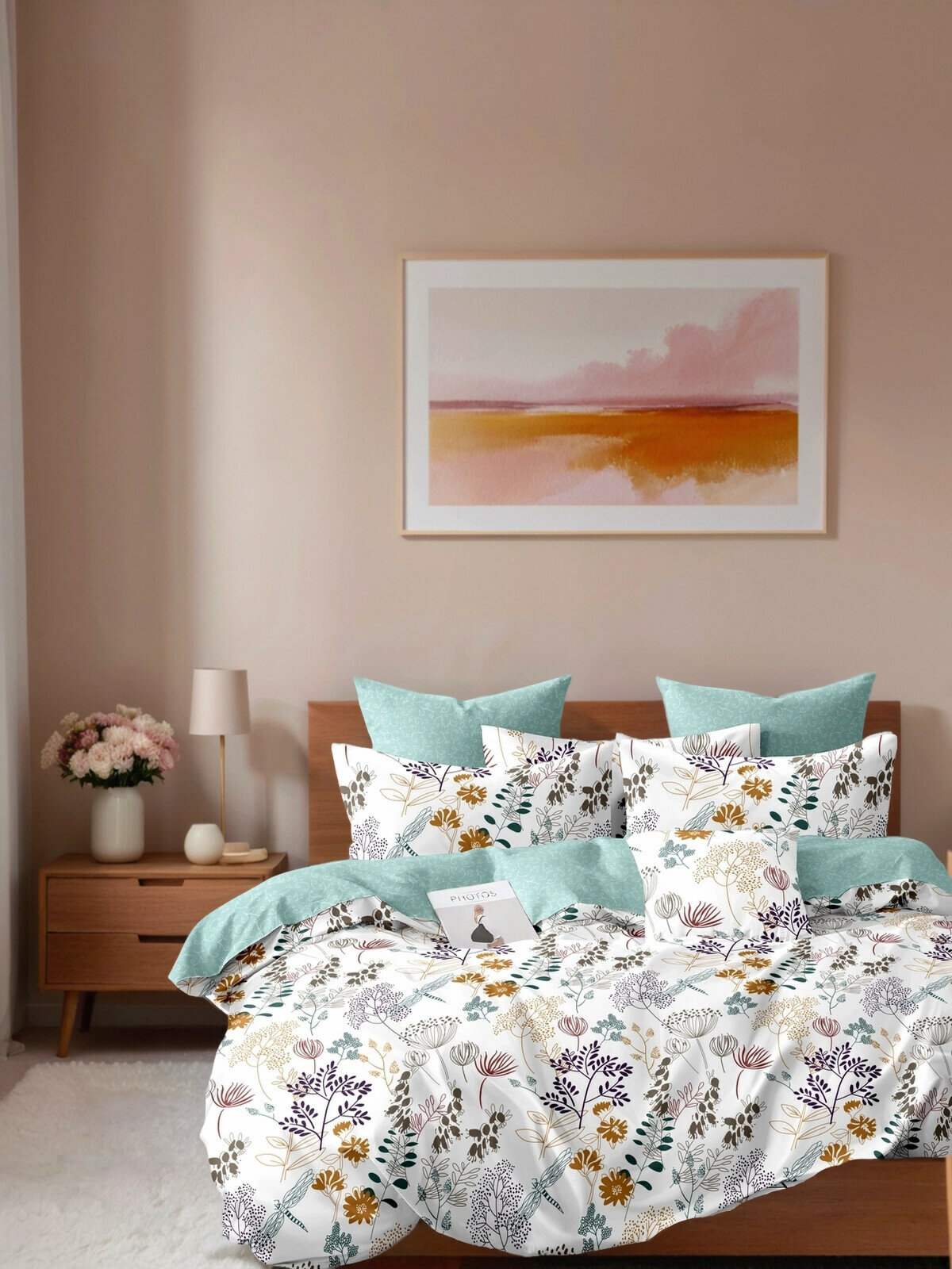 Постельное белье евро Cleo Pure Cotton комплект хлопок поплин