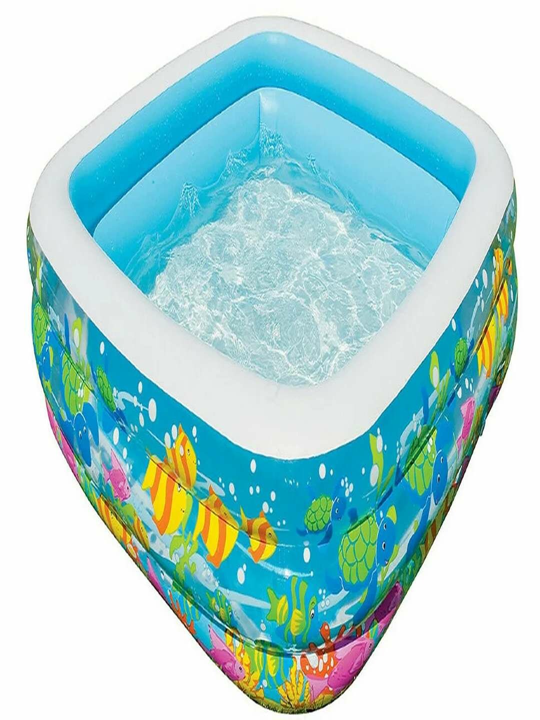 Надувной бассейн Аквариум, для детей, квадратный, 159x159х50 см.