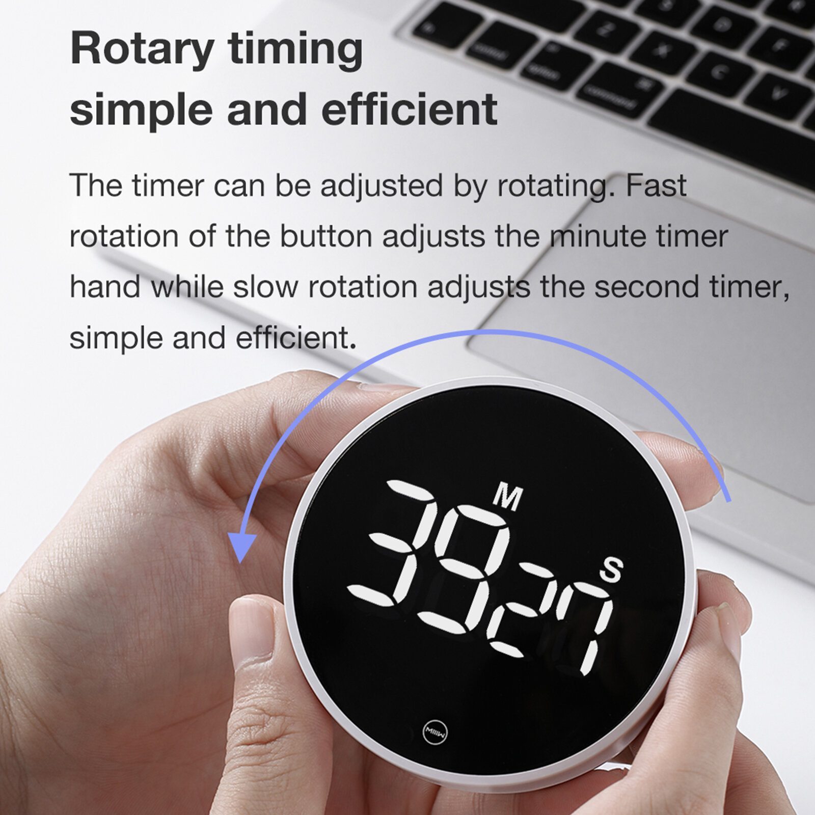 Изображение MIIIW S02 Digital Kitchen Timer LED Display Magnetic Countdown Countup for Classroom Cooking Exercise Rotary Visual Timers Kids Seniors