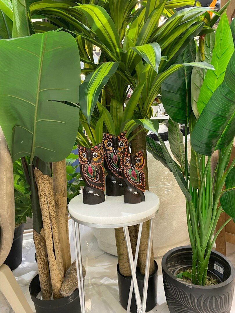 Статуэтка Сова набор 3 шт Casaentera CE12-2630528 коричневый 68х23х150h; 70х25х173h; 70х30х200h