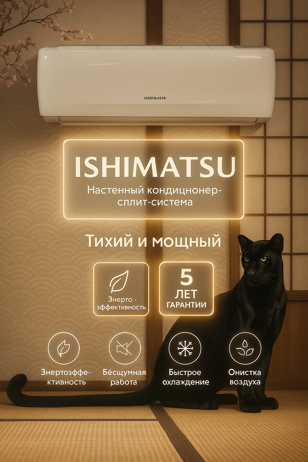 Сплит-система iSHIMATSU AVK-07I , инверторная, охлаждение/обогрев, площадь до 22м²