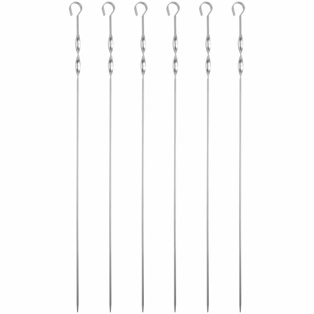 Набор шампуров Long Bower в чехле, нержавеющая сталь, крученые лезвия, 6 шт, черные — фото 1