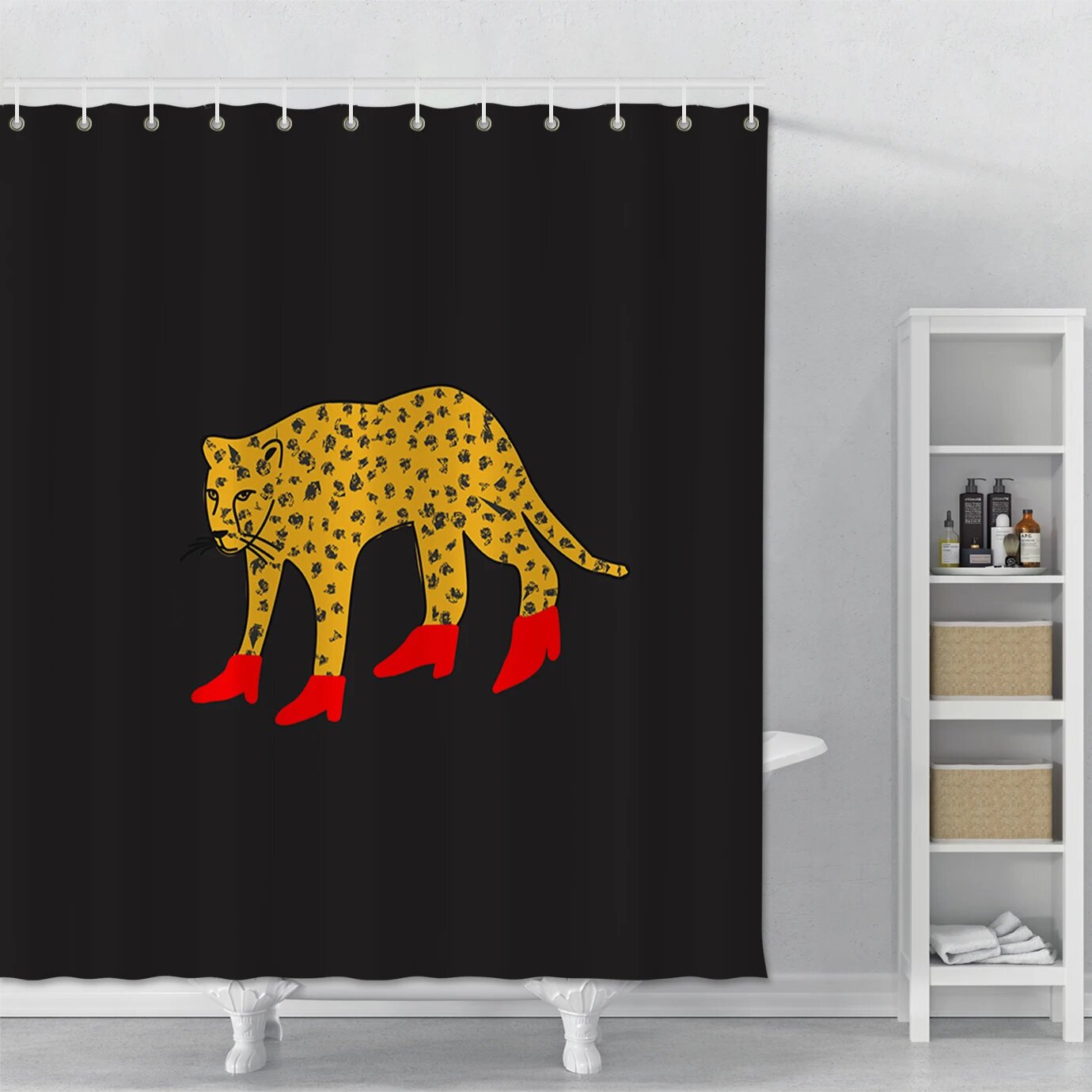 Полиэстерная душевая занавеска с леопардовым принтом