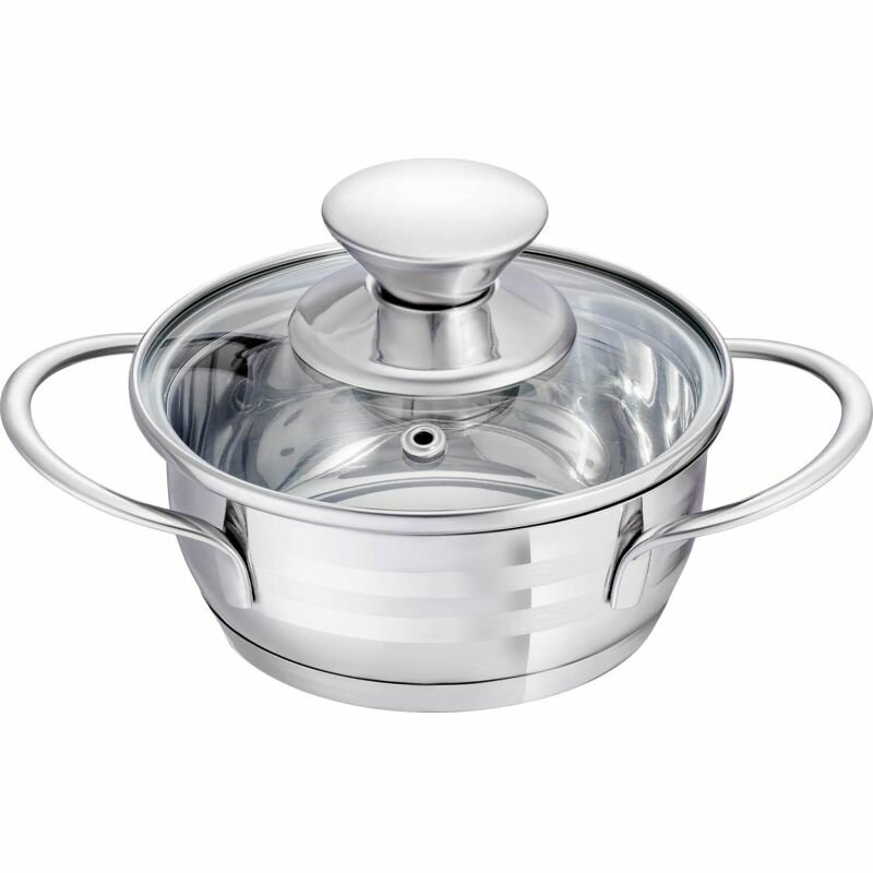 Кастрюля со стек. кр. 06л; 12х5 см Linea BIMBO vitro 93-BIMv-01