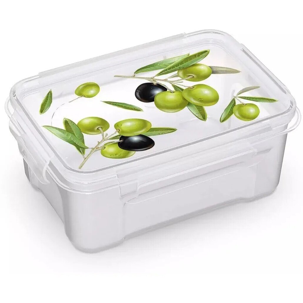 Контейнер прямоугольный для СВЧ 075л с герметичной крышкой пластик цвет олива