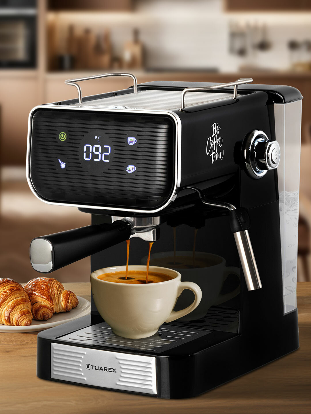 Кофеварка рожковая Tuarex TK-1270 LED-дисплей  950Вт черный 20 Бар