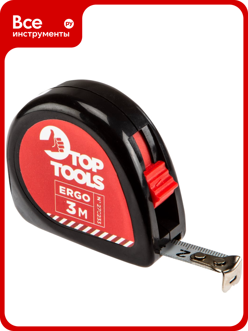 Рулетка Top Tools стальная лента 3 м x 12 5 мм 27C233