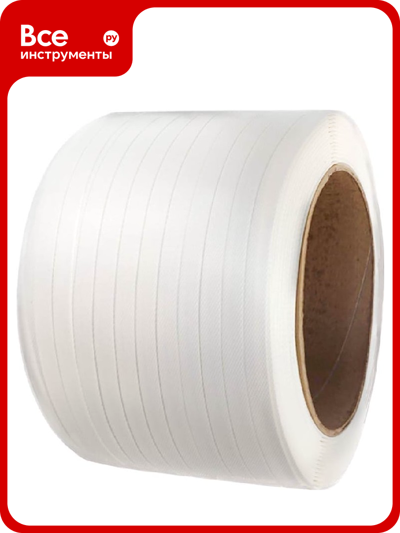 Лента полипропиленовая Волга Полимер 15x0 8 белая  250 м  240 кгс 15 08 250 101 00