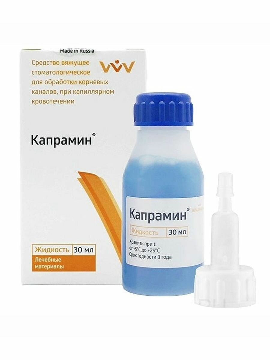 Картинки Капрамин гемостатическое средство, жидкость для маникюра 30 мл, Владмива