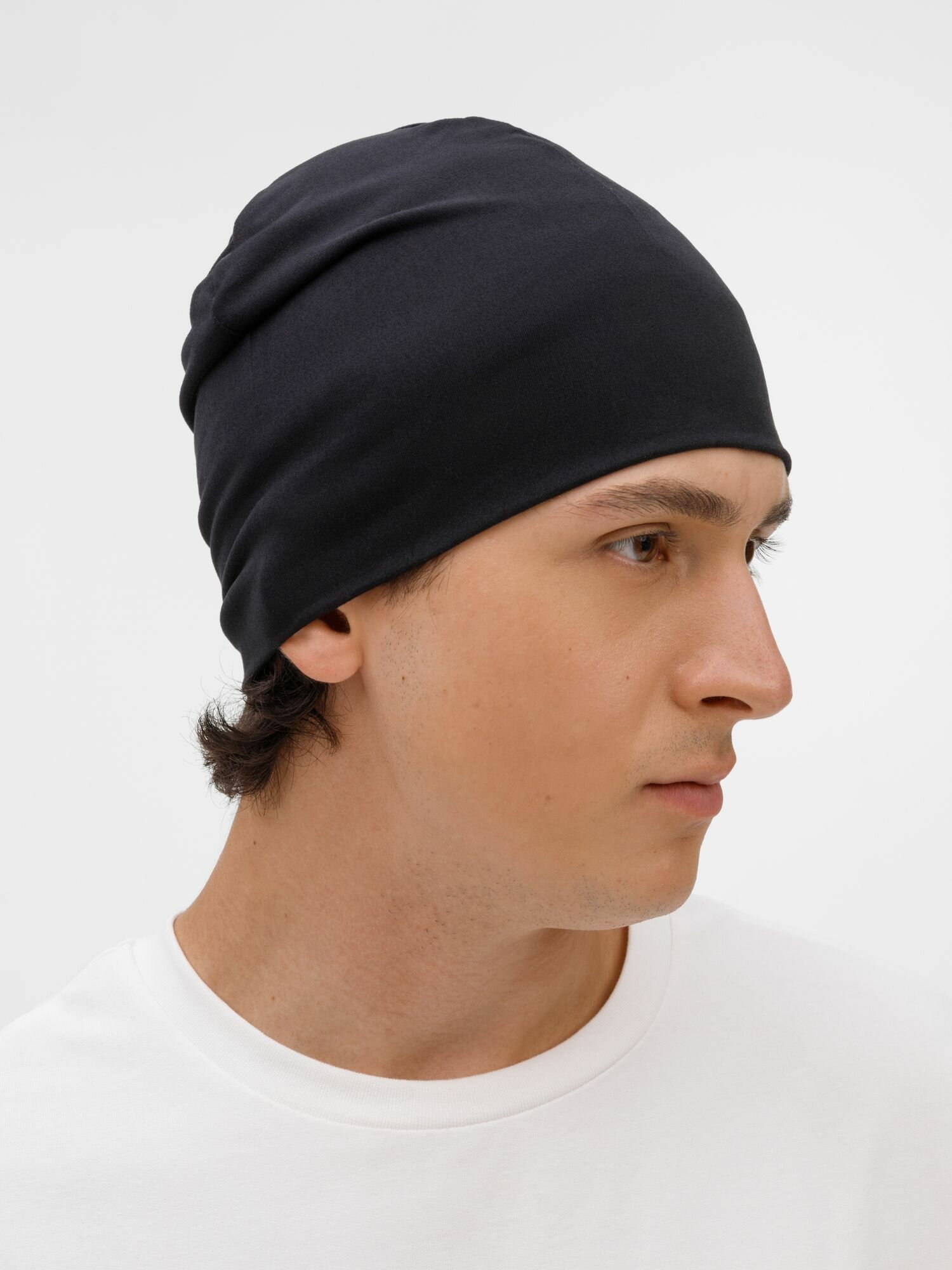 Шапка бини molti Базовая коллекция для мужчин и женщин  размер 56 60  черный