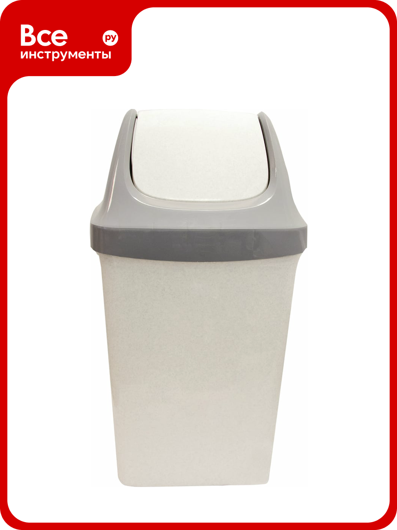 Ведро-контейнер для мусора IDEA Свинг 25 л с крышкой (качающейся) 58x32x28 см серое М 2463 602549