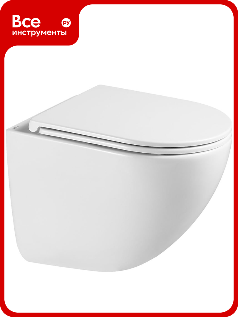 Унитаз подвесной Lemark GLAZER безободковый с сиденьем микролифт смыв вихревой Торнадо 3.0 белый глянец 9614003