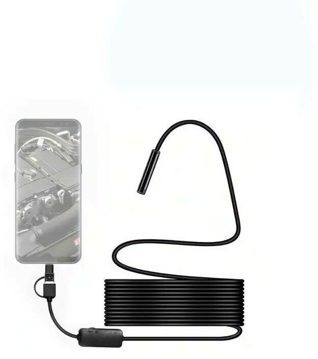 Гибкий эндоскоп USB подключение длинна 1м, для системы Android/PC — фото 1