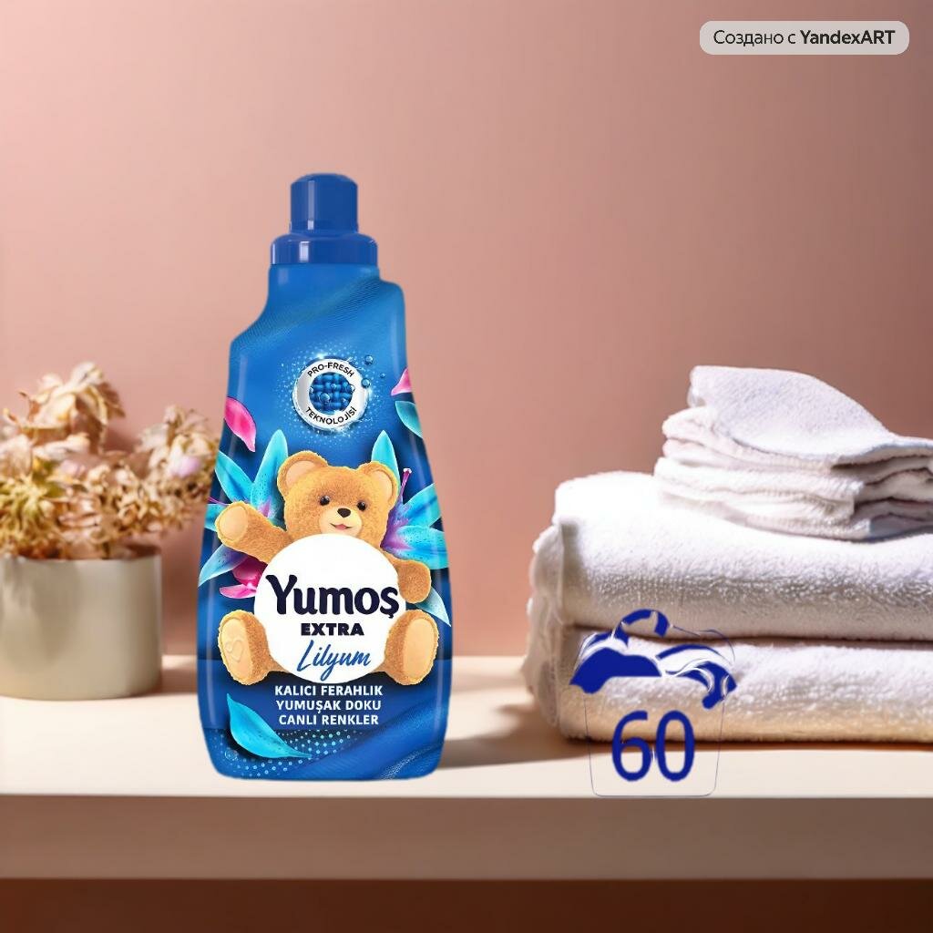 YUMOS Кондиционер для белья и стирки 1440 мл концентрированный - смягчитель. Турция. Аромат: Lilyum