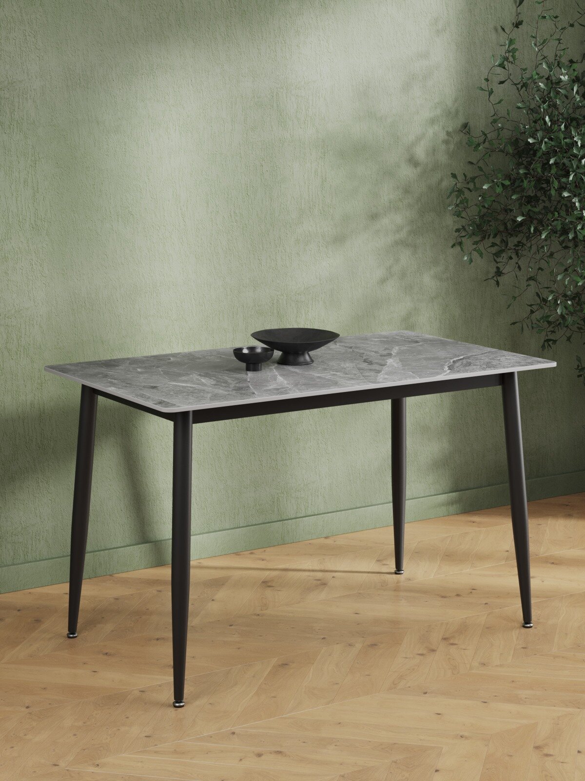 Кухонный стол Мебель-24 DT-27 серый мрамор 120х70х75 см столешница камень ножки металл