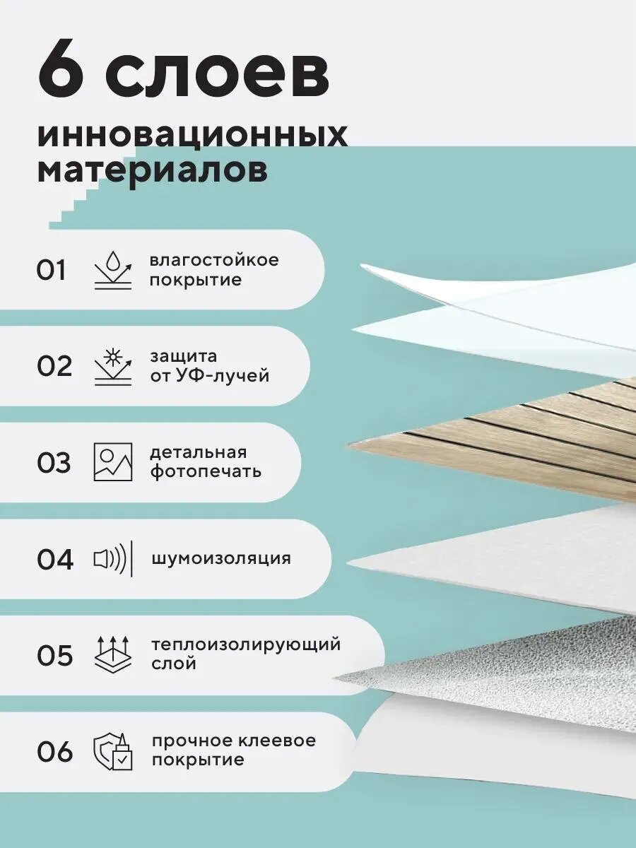 Панели самоклеющиеся для стен и пола реечные / 30*30см / 10шт — фото 1