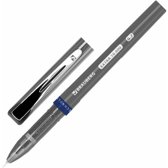 Ручка шариковая Brauberg "EXTRA 10000", увеличенная длина письма 10000 метров, синяя, узел 0,7 мм, линия письма 0,35 мм, 144329