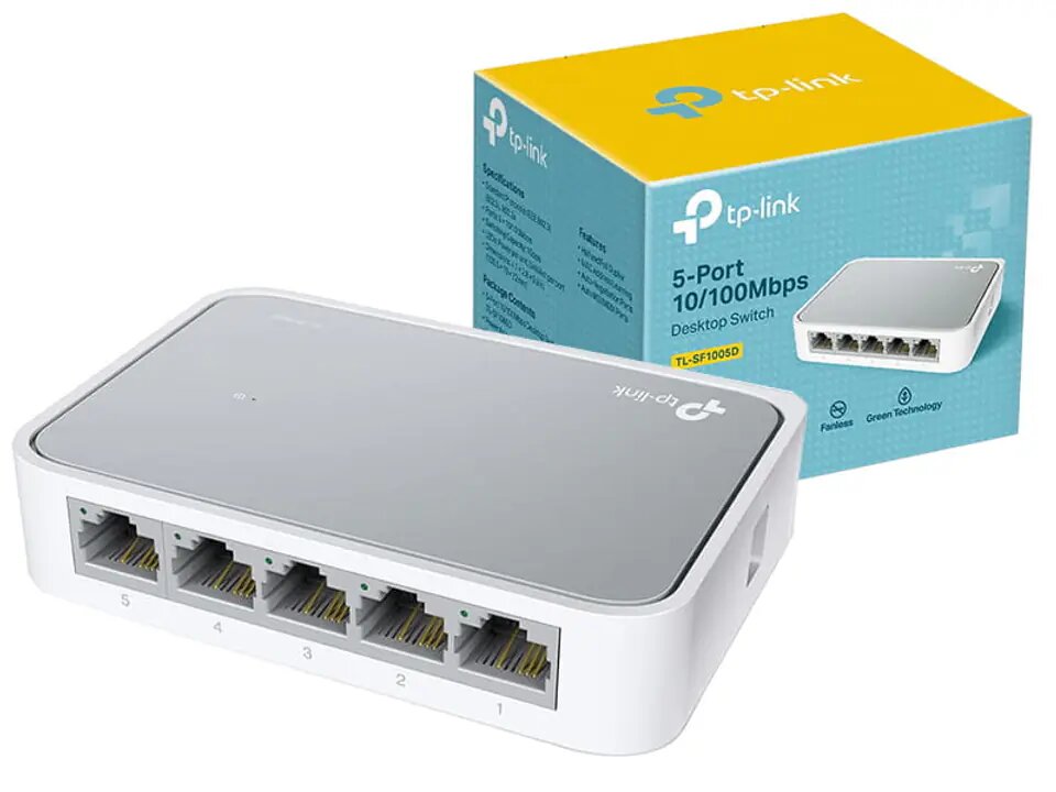 Коммутатор 5 портов со скоростью 100 мбит\с TL-SF1005D tp-link