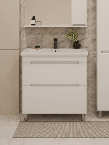 Изображение товара Тумба напольная без раковины Vannika Flavia 70 для ванной комнаты, белая