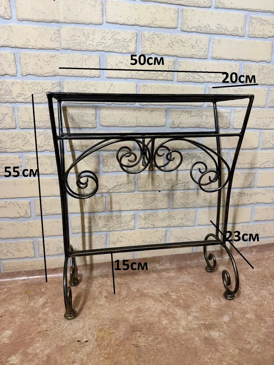 Подставка под кварцевый обогреватель, Студия кованой мебели Нива, цвет черный/бронзовый — фото 1