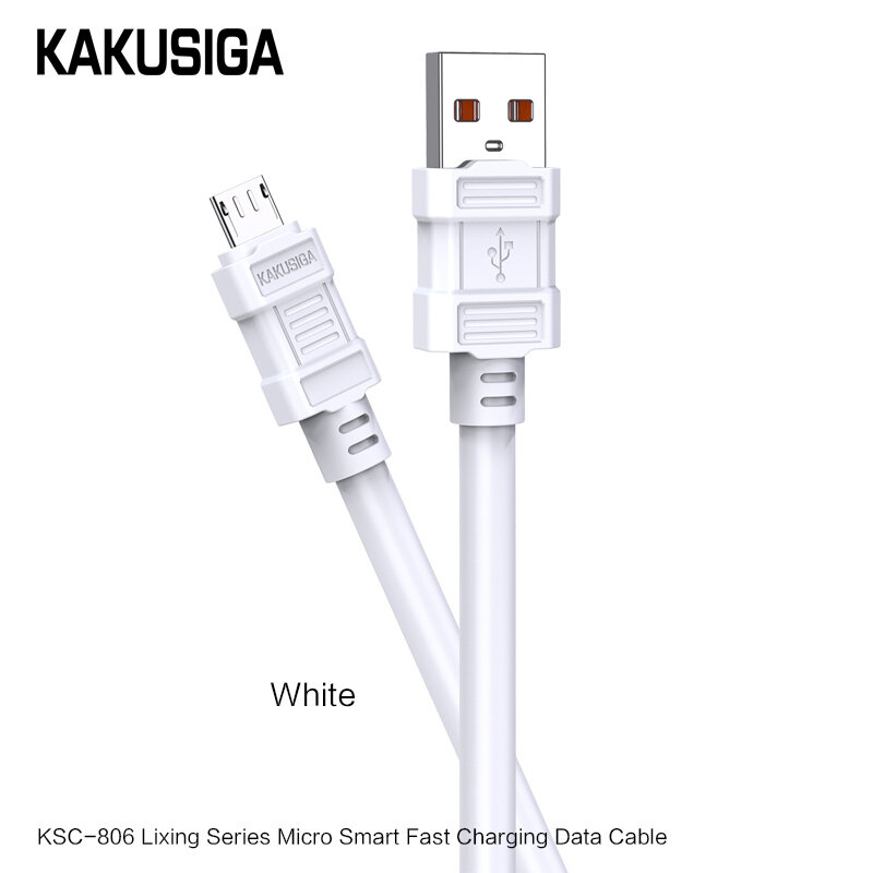 USB-кабель KAKUSIGA KSC-806 Micro USB, 1.2м, белый для зарядки и данных