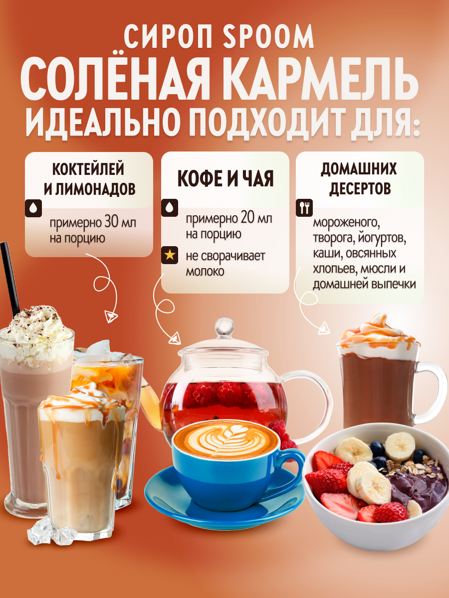 Сироп SPOOM Карамель солёная 1 л — фото 1