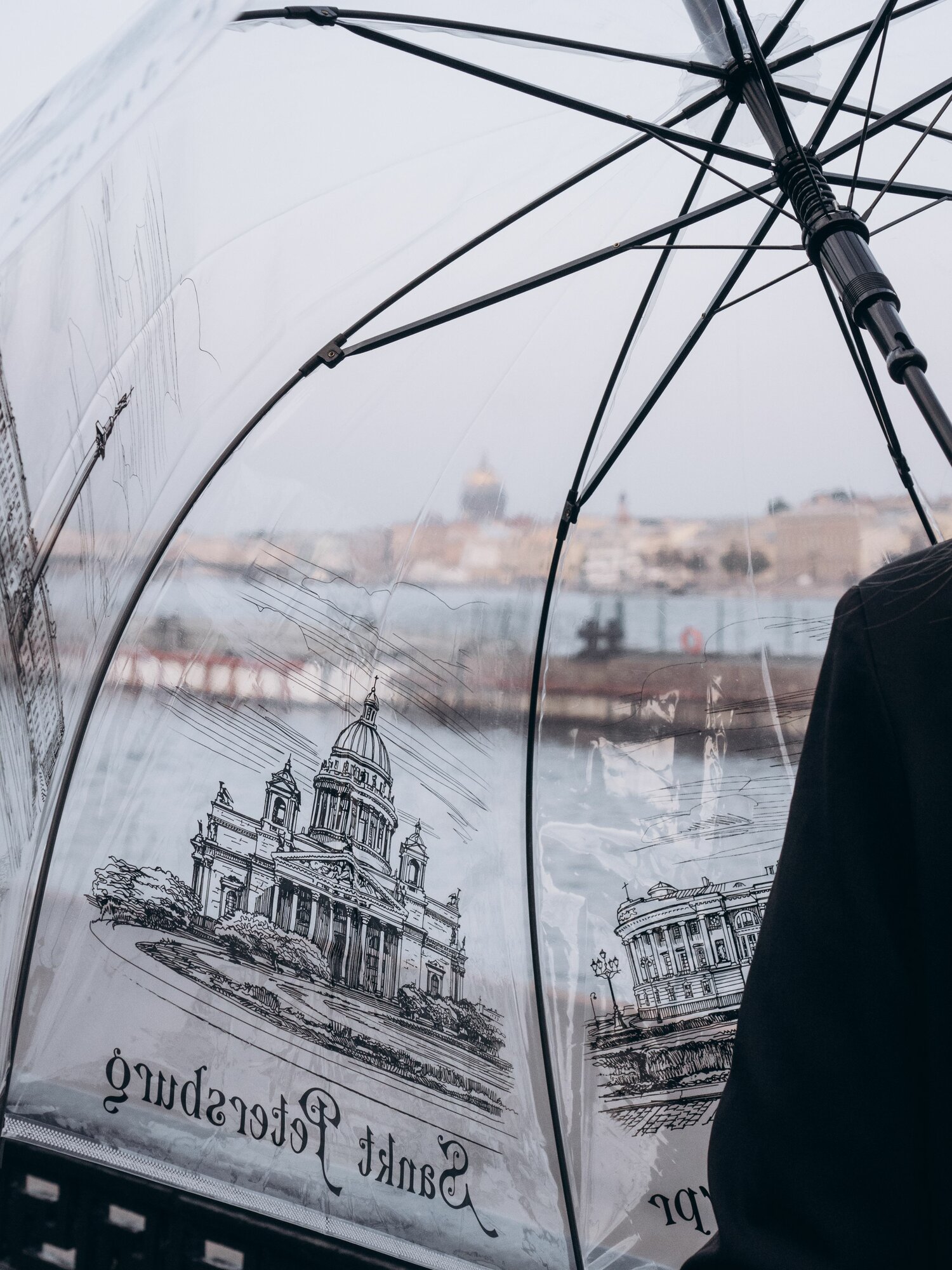 Зонт-трость ART Pride, прозрачный/черный — фото 1