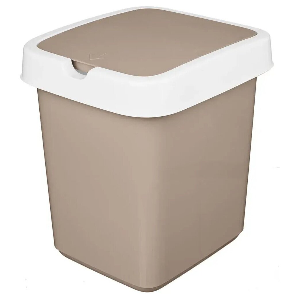 Контейнер для мусора «Tule» 14л пластик бежевый эргономичная крышка