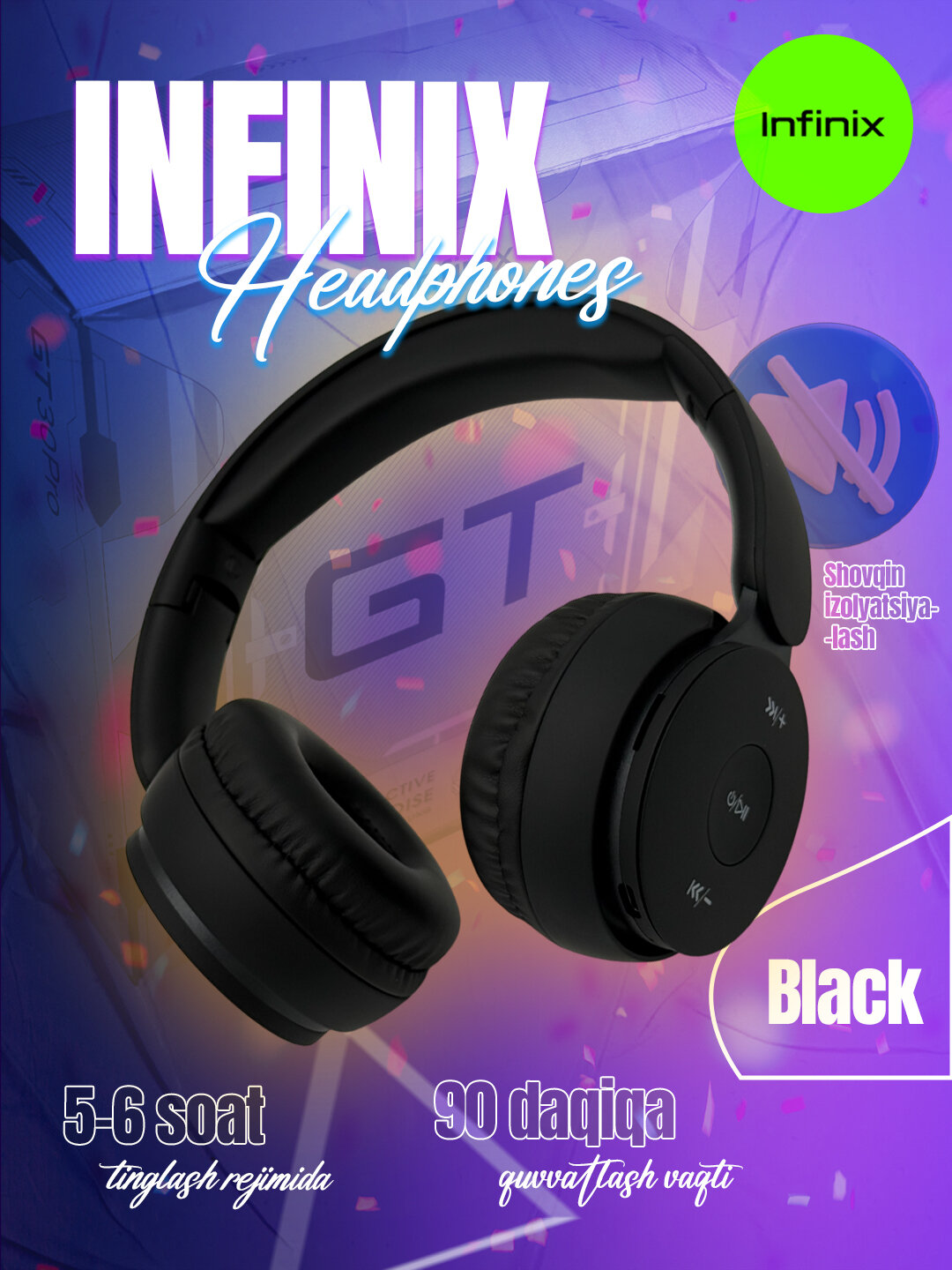 Беспроводные наушники Infinix Wireless Headphones сочетают стиль и комфорт
