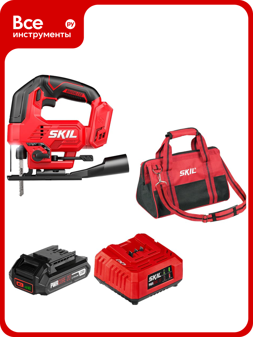 Набор SKIL Аккумуляторная лобзиковая пила JS8290 (JS8290SE00+CB5197SE11+BG3224SE00) 9-1-011