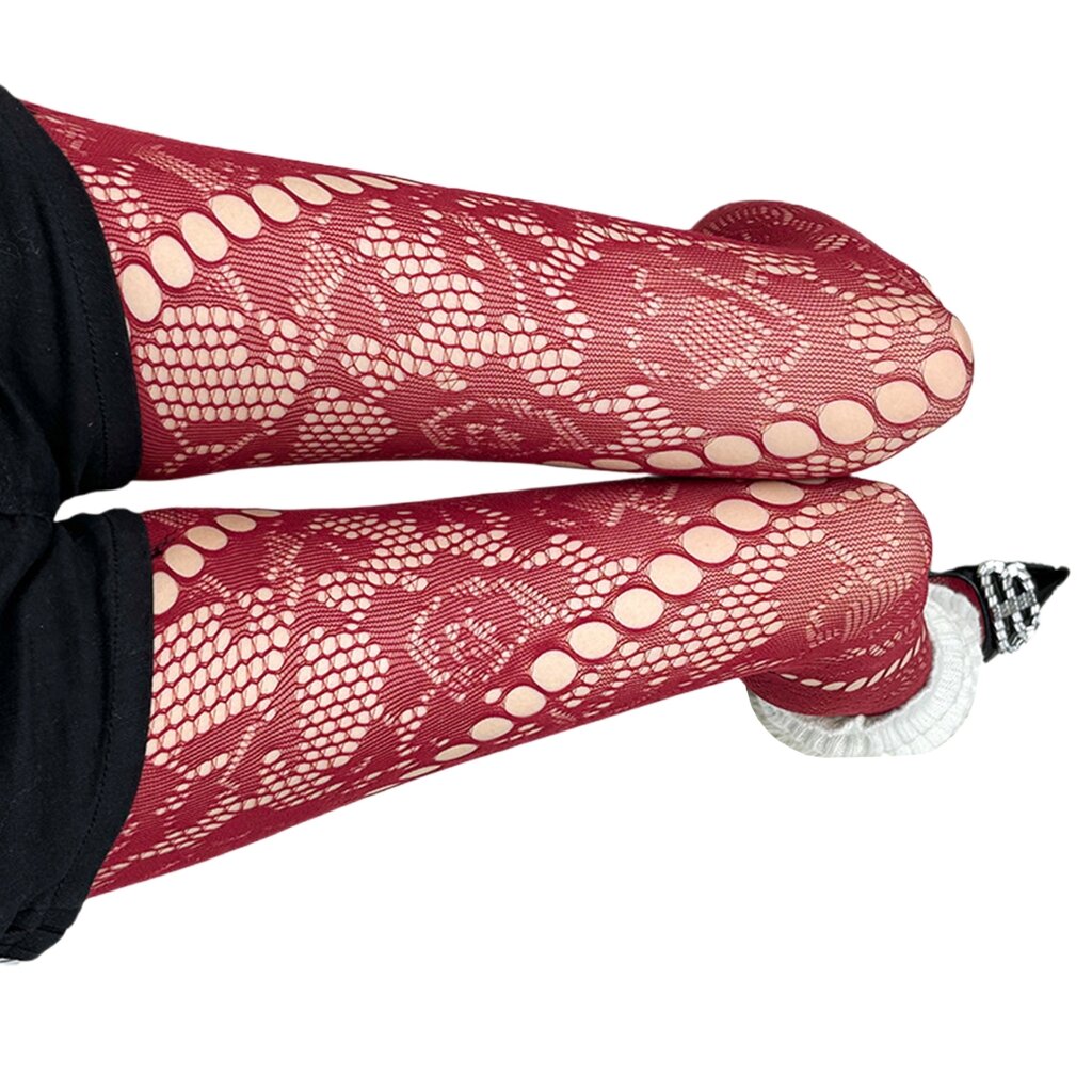 Винтажные кружевные колготки в сеточку с цветочным рисунком и саржевыми точками, колготки для женщин