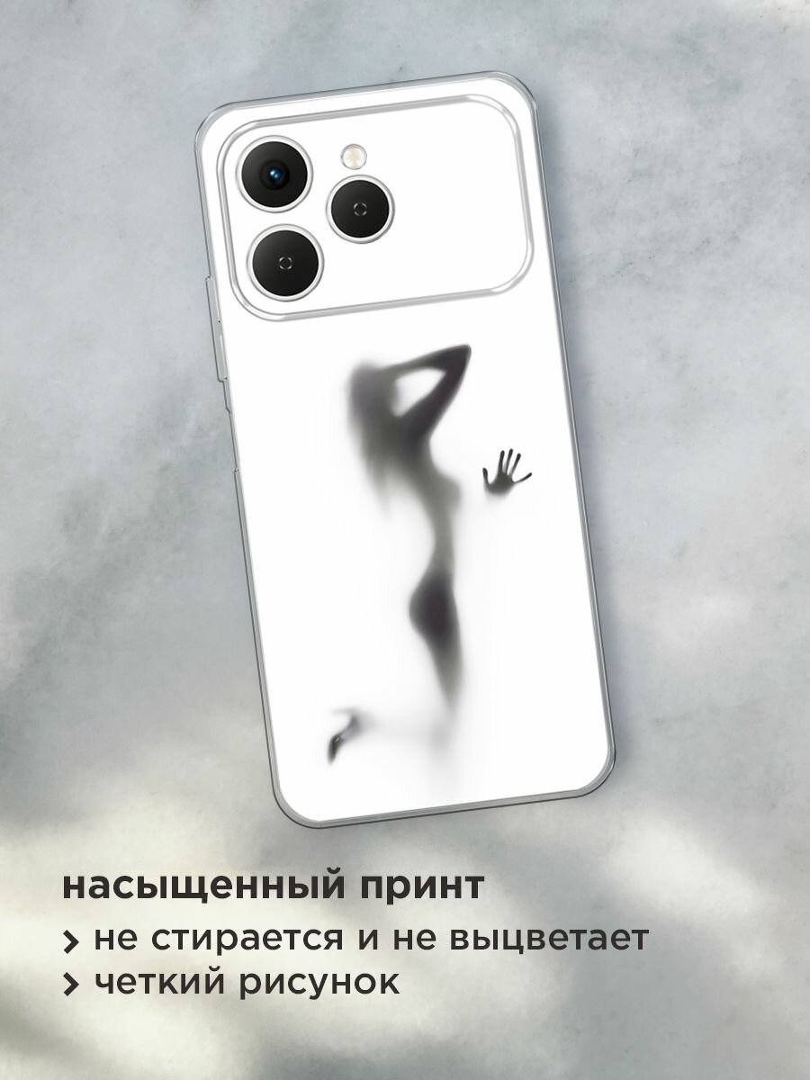 Чехол на Tecno Spark 40 / Текно Спарк 40 с принтом "Стекло в душе" — фото 1