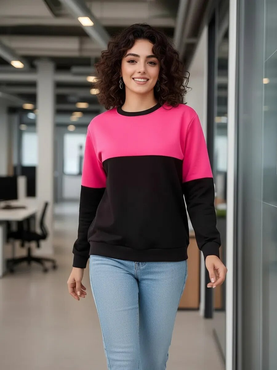 Свитшот спортивный IROKL размер 56  красный черный розовый