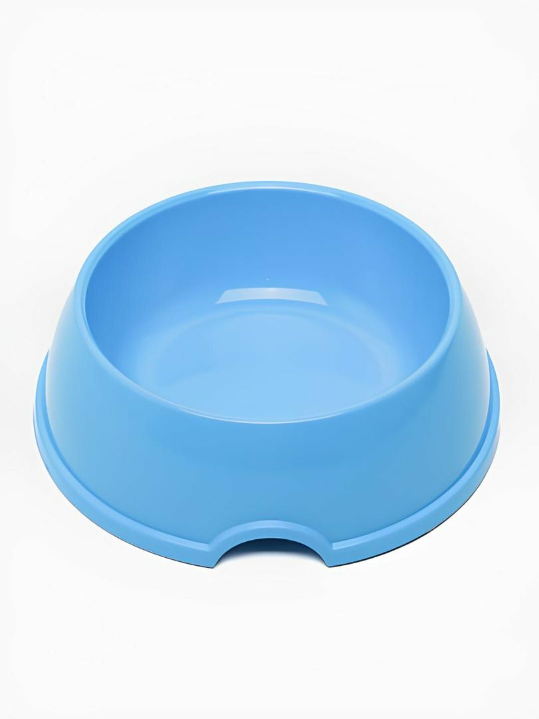 Миска для кормления, для кошек и собак, пластик, круглая, голубая — фото 1
