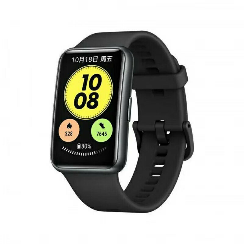 Умные часы HUAWEI WATCH FIT с быстрой зарядкой, obsidian black, большой экран, яркие цвета