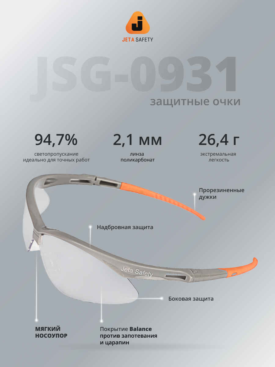 Защитные очки с покрытием против запотевания и царапин JSG-0931 Neo-Optic с чехлом для очков