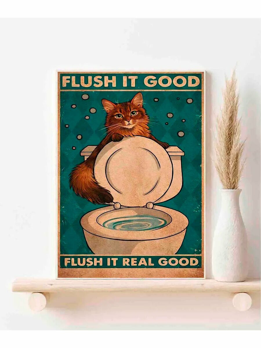 Сомалийская кошка, Flush It Good, It Real Good, Плакат 30x4