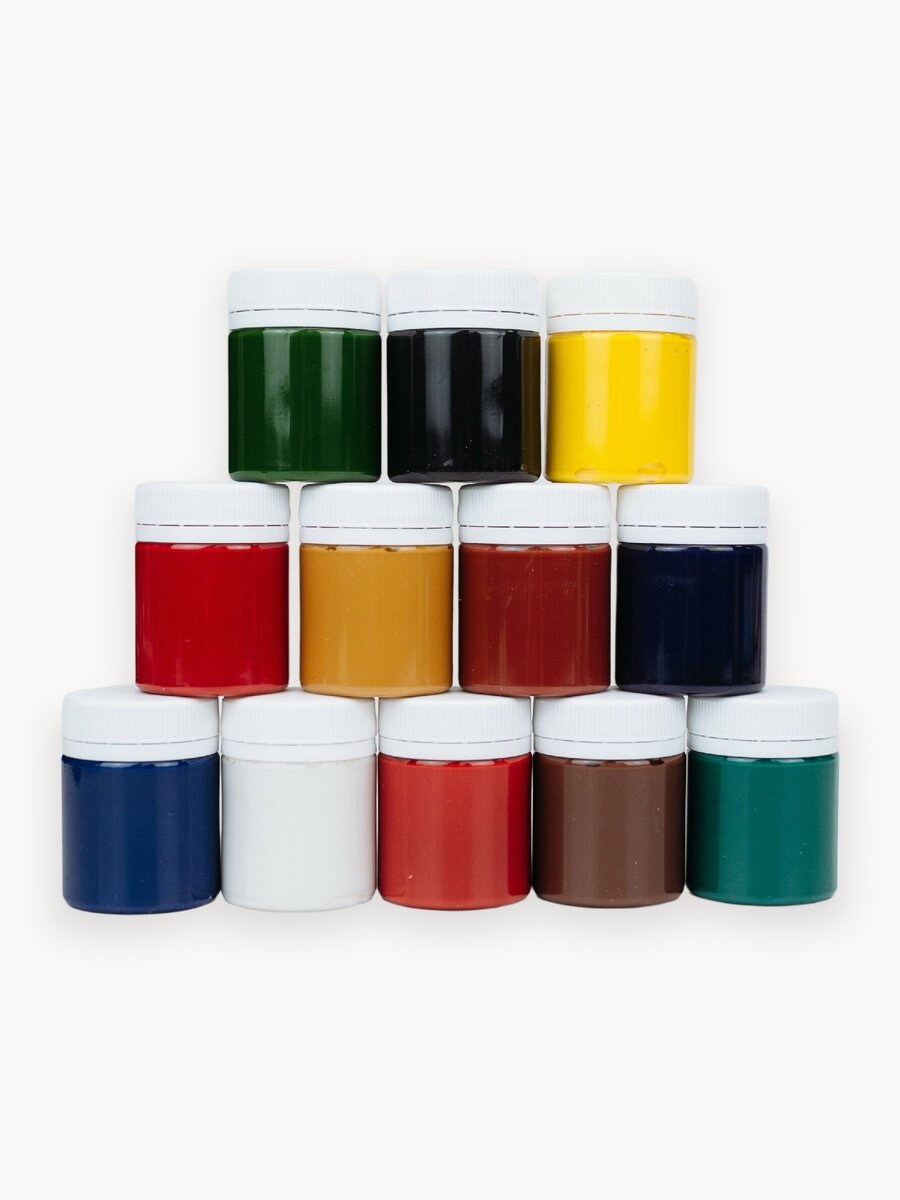 Гуашь Гамма "Студия" краска художественная для рисования , 12 цветов в баночках по 40 мл