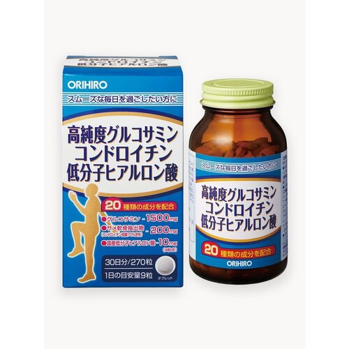Глюкозамин ORIHIRO, высокая степень очистки, для суставов, с хондроитином, 270 таблеток