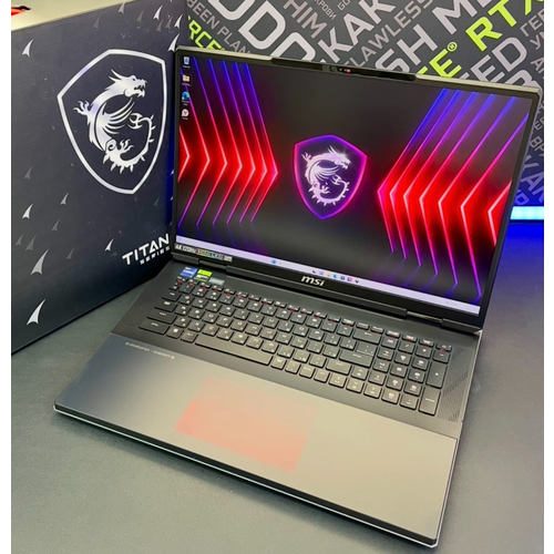 Игровой ноутбук MSI Titan 18 Core i9-14900HX 24 ядер Nvidia GeForce RTX 4090 Laptop 32 GB DDR5 3072 GB SSD M2 Mini LED 120Hz Чёрный Windows 11 528388₽