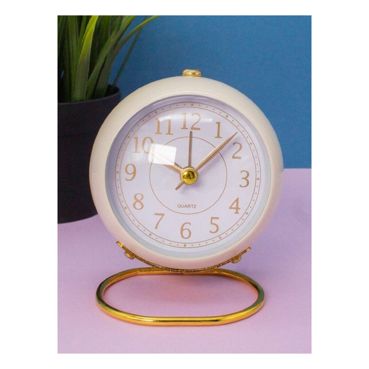 Loft lens часы-будильник белый T902-03-HV13, габариты 10×7×13.5 см, настольный прибор